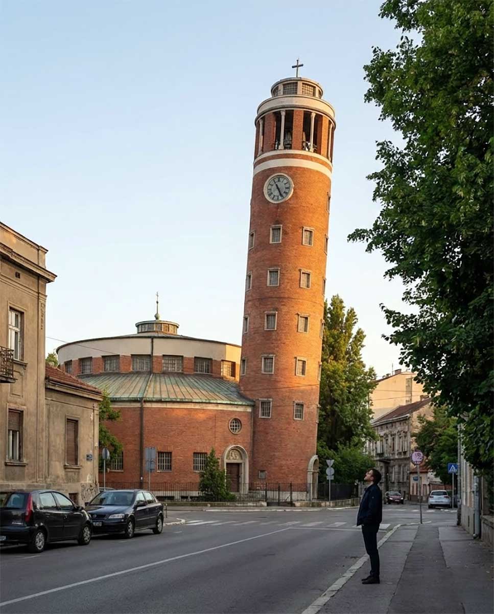 Belgrad Aziz Antuna Kilisesi'nin tuğla kulesi